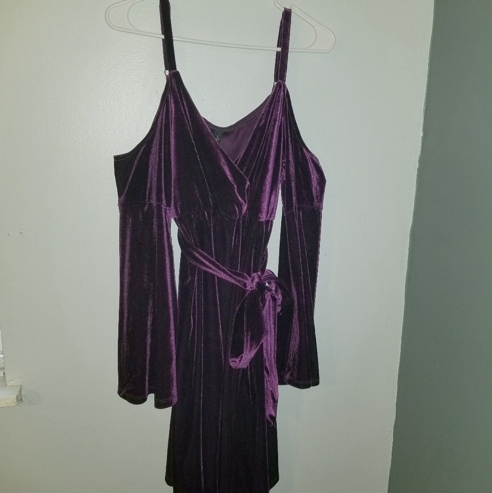 Torrid purple velvet skater dress